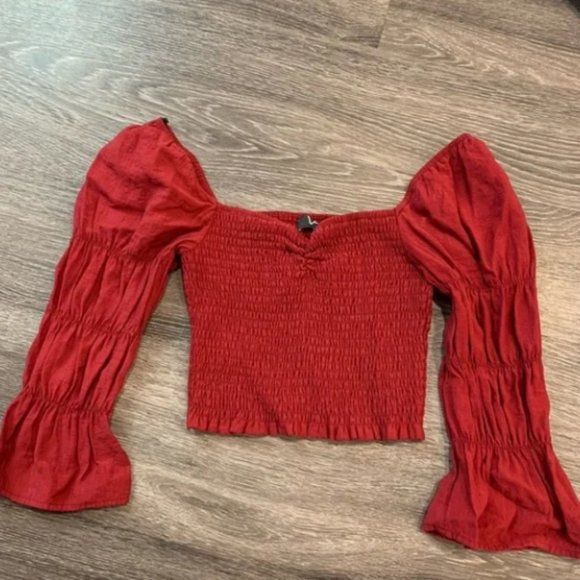 Lulus Red Cinched Top - Picture 1 of 3